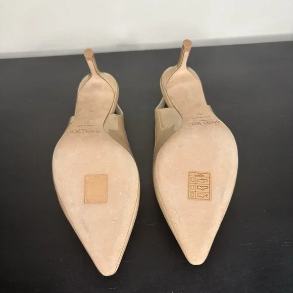 Jimmy Choo Sling Back Patent Leather Nude 2“ Heels - Picture 5 of 8